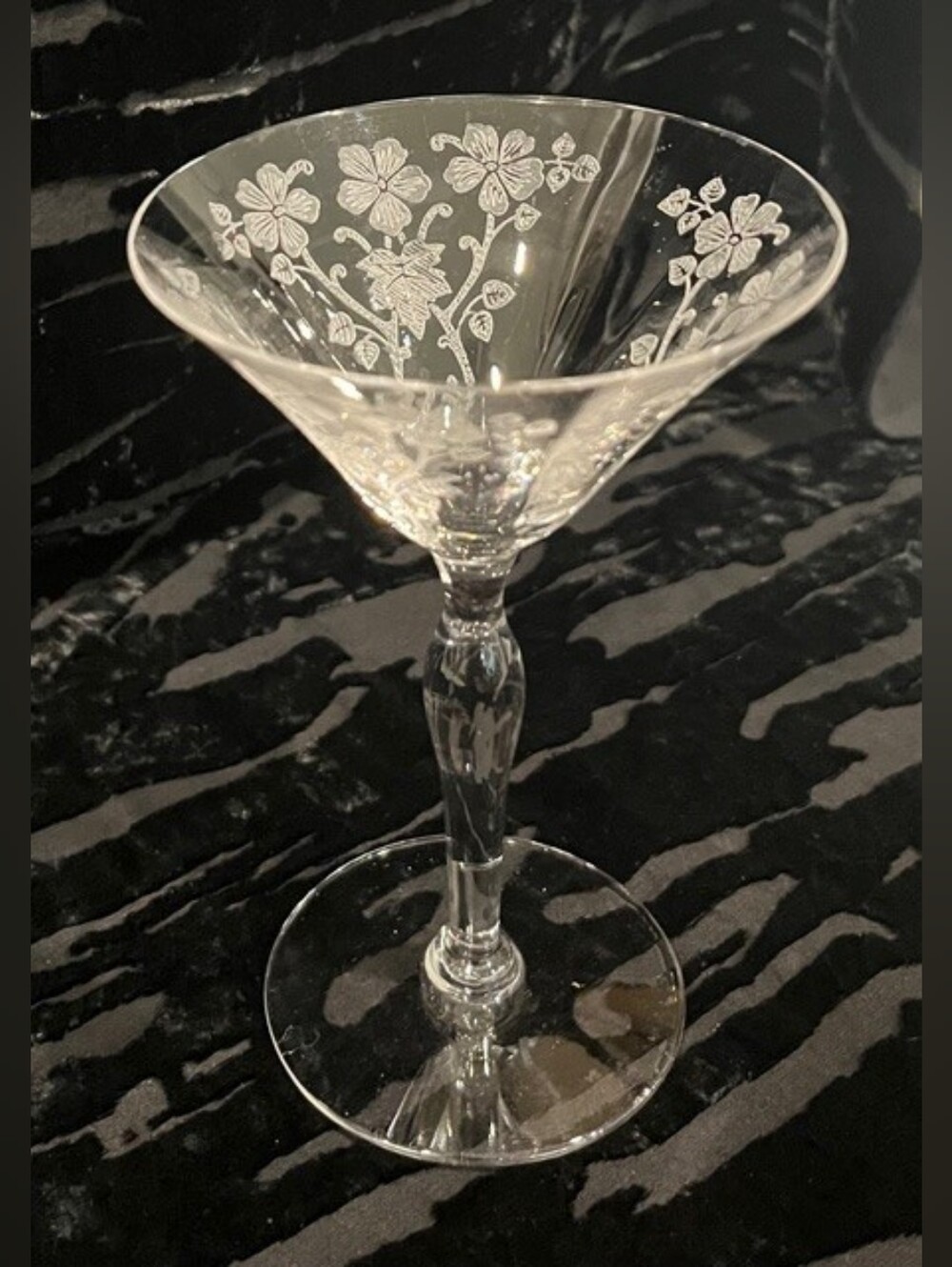Morgantown Baden Crystal Etched Liquor Cocktail Vintage Art Deco Depression Era - Picture 2 of 8
